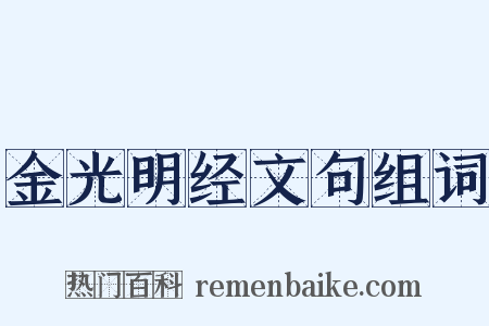 金光明经文句组词是什么意思的图片